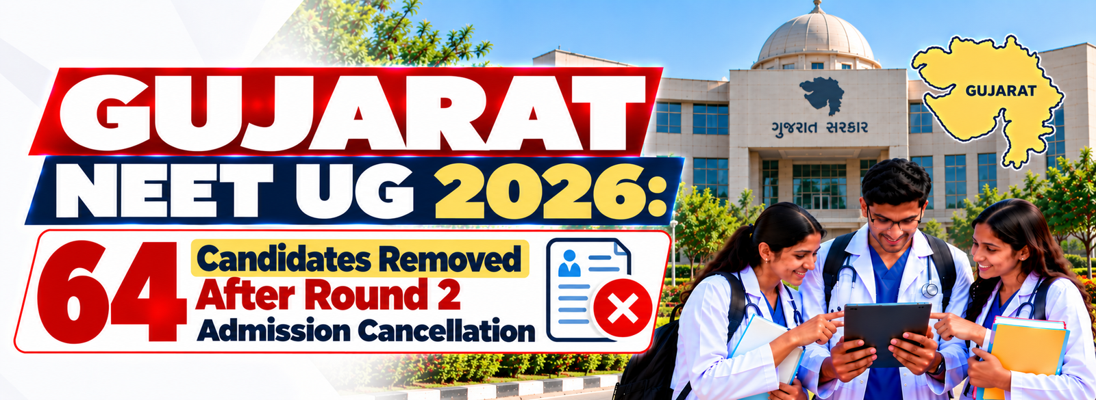 Gujarat NEET UG 2026: 64 Candidates Removed From Merit List After Round 2